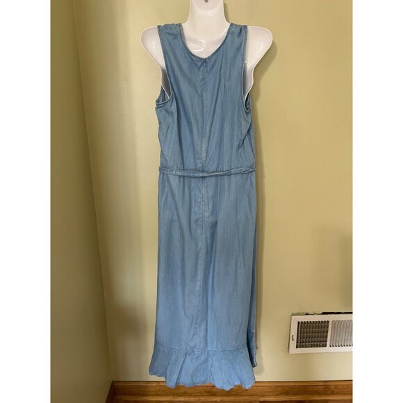 NEW H&M Conscious Womens Dress Size 10 Tencel Lyocell Blue Boho Vacation Resort - Picture 9 of 10